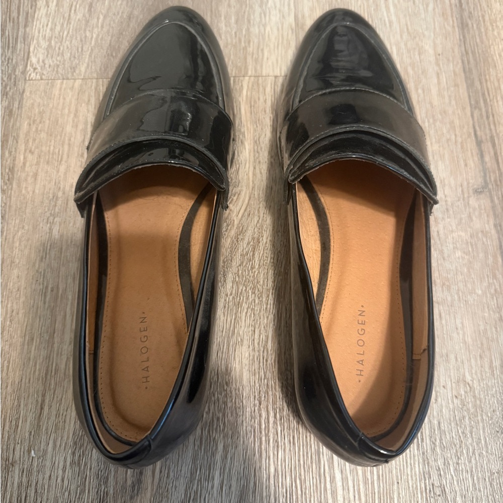 NWT Halogen Glossy Black Loafers
